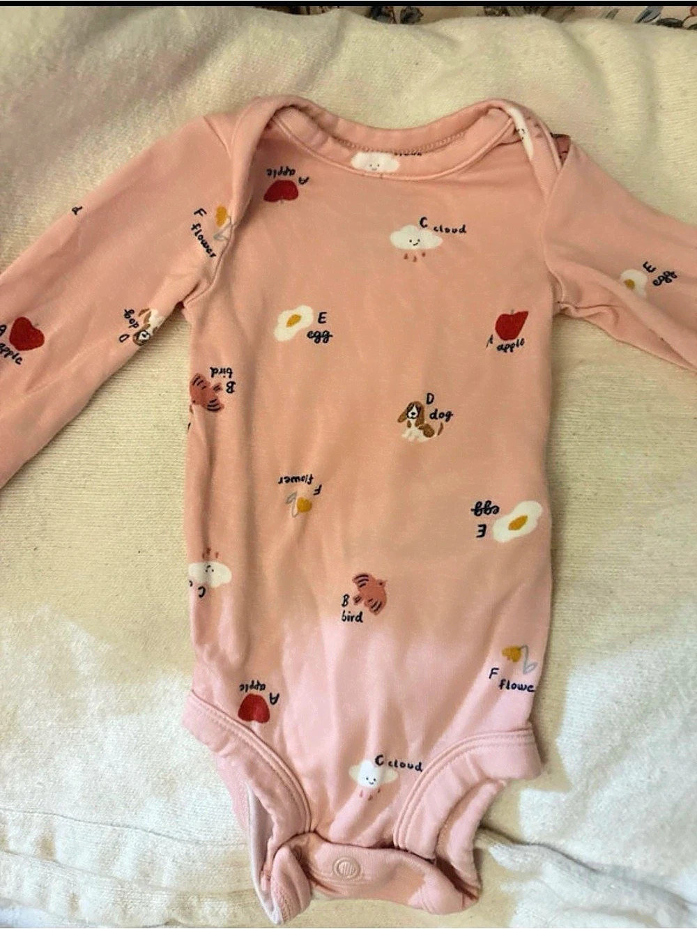 Pink Printed Baby Bodysuit